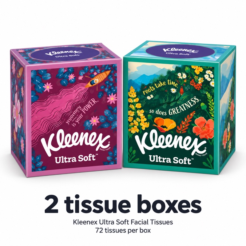 Illustration of one share: 2 boxes (72 tissues each). Packaging may differ from illustration.